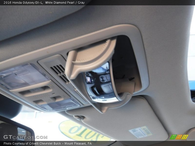 White Diamond Pearl / Gray 2016 Honda Odyssey EX-L