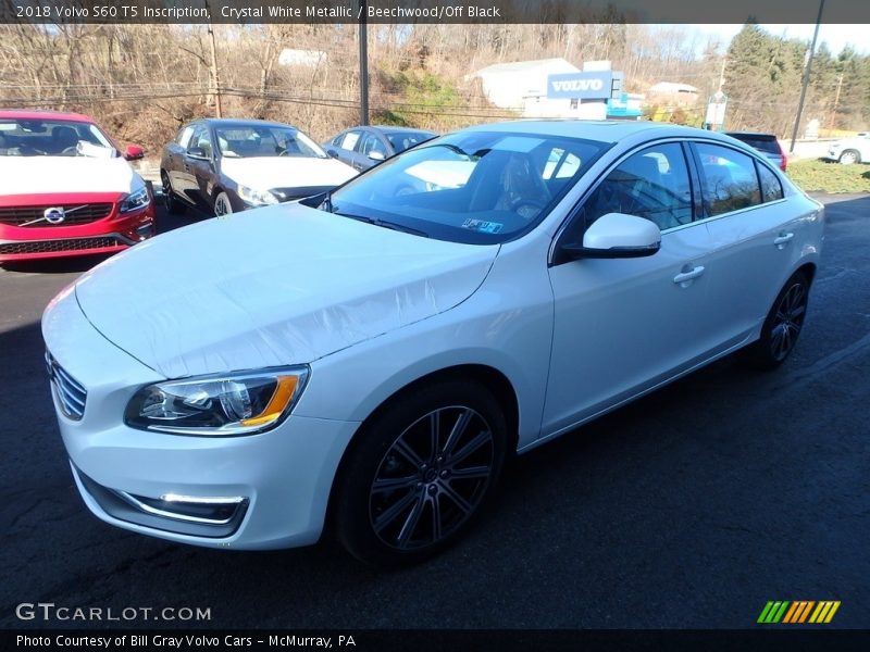 Crystal White Metallic / Beechwood/Off Black 2018 Volvo S60 T5 Inscription