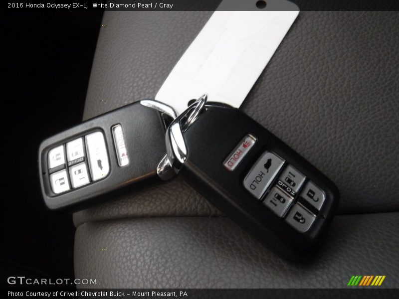 White Diamond Pearl / Gray 2016 Honda Odyssey EX-L