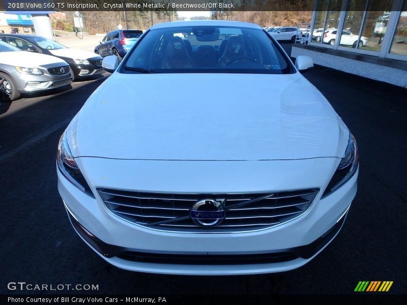 Crystal White Metallic / Beechwood/Off Black 2018 Volvo S60 T5 Inscription