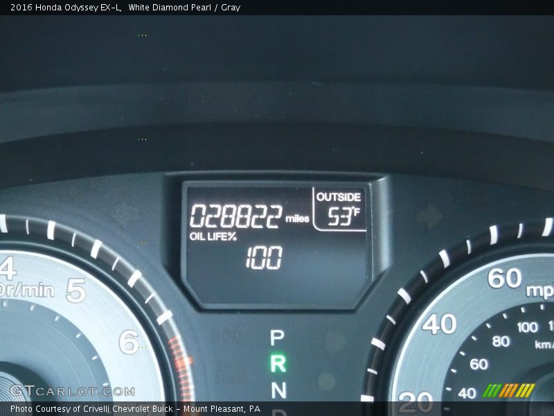 White Diamond Pearl / Gray 2016 Honda Odyssey EX-L