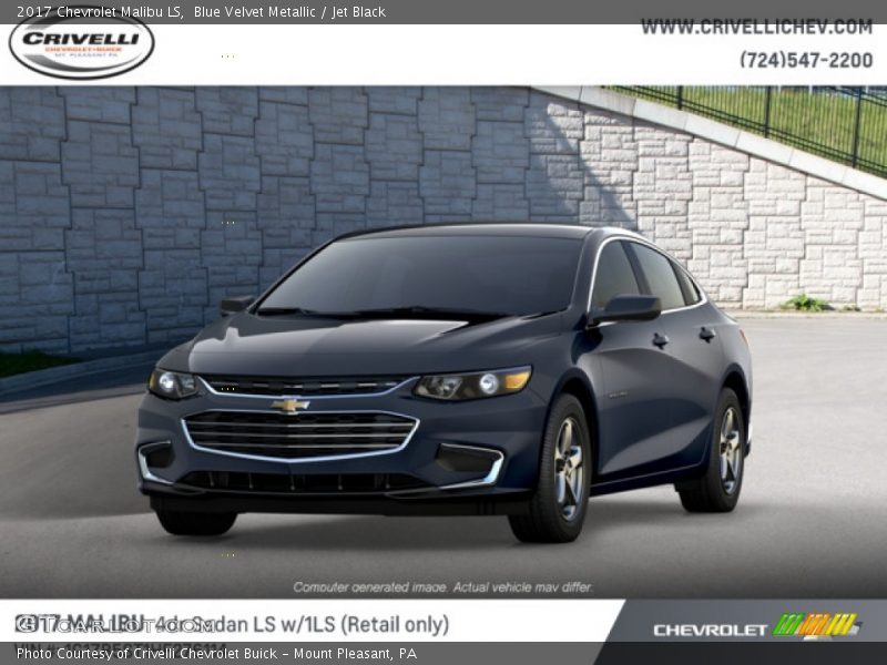 Blue Velvet Metallic / Jet Black 2017 Chevrolet Malibu LS
