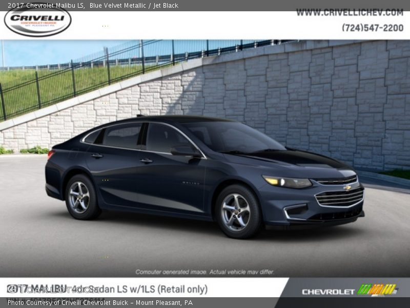 Blue Velvet Metallic / Jet Black 2017 Chevrolet Malibu LS
