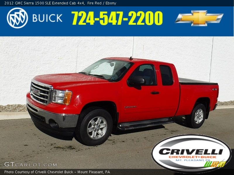 Fire Red / Ebony 2012 GMC Sierra 1500 SLE Extended Cab 4x4