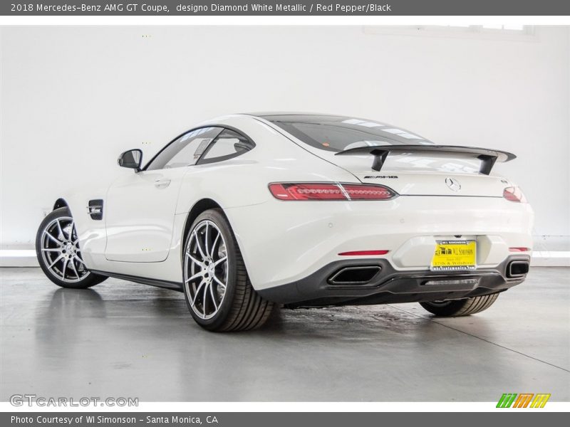 designo Diamond White Metallic / Red Pepper/Black 2018 Mercedes-Benz AMG GT Coupe