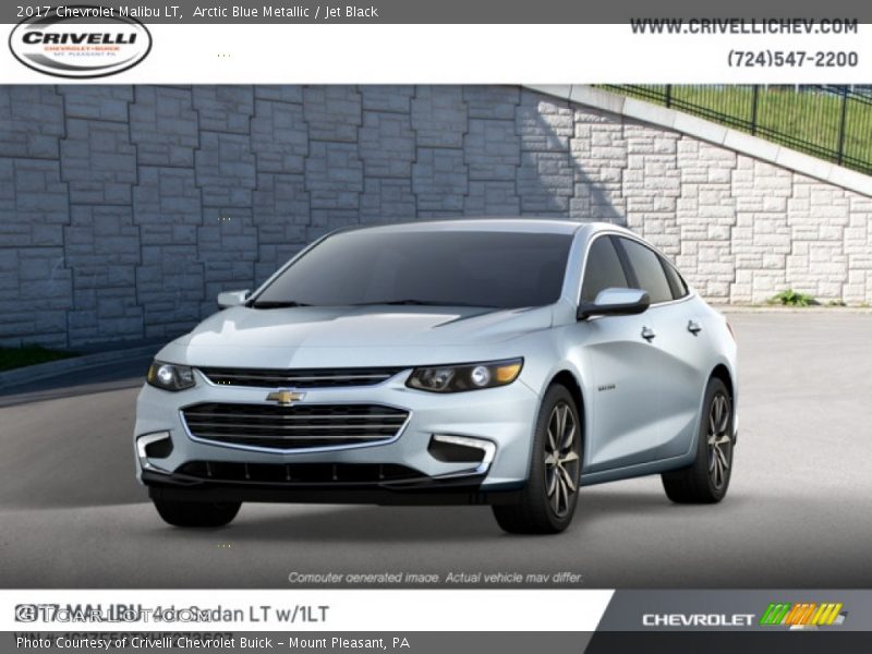 Arctic Blue Metallic / Jet Black 2017 Chevrolet Malibu LT