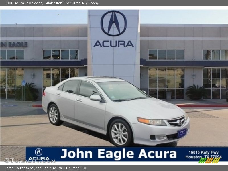 Alabaster Silver Metallic / Ebony 2008 Acura TSX Sedan