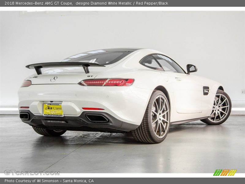 designo Diamond White Metallic / Red Pepper/Black 2018 Mercedes-Benz AMG GT Coupe