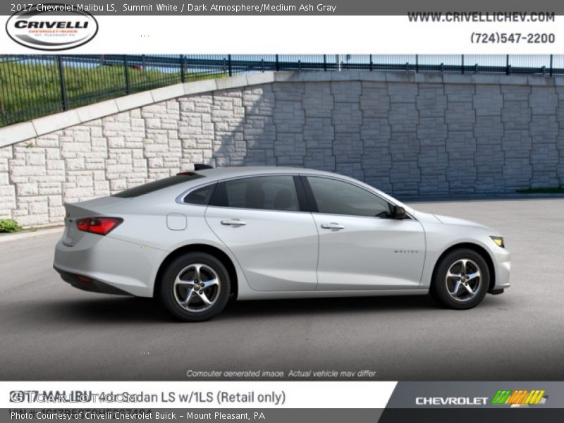 Summit White / Dark Atmosphere/Medium Ash Gray 2017 Chevrolet Malibu LS