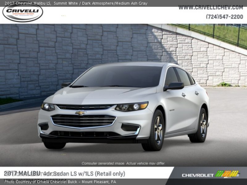 Summit White / Dark Atmosphere/Medium Ash Gray 2017 Chevrolet Malibu LS
