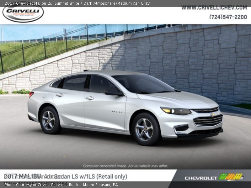 Summit White / Dark Atmosphere/Medium Ash Gray 2017 Chevrolet Malibu LS