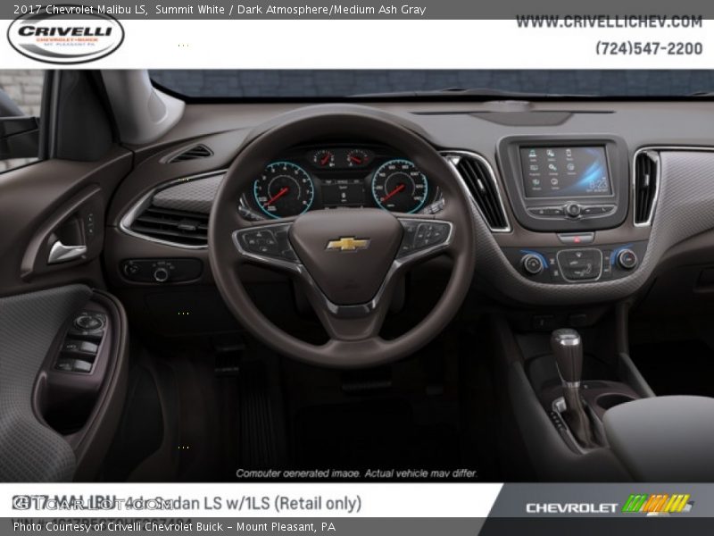 Summit White / Dark Atmosphere/Medium Ash Gray 2017 Chevrolet Malibu LS