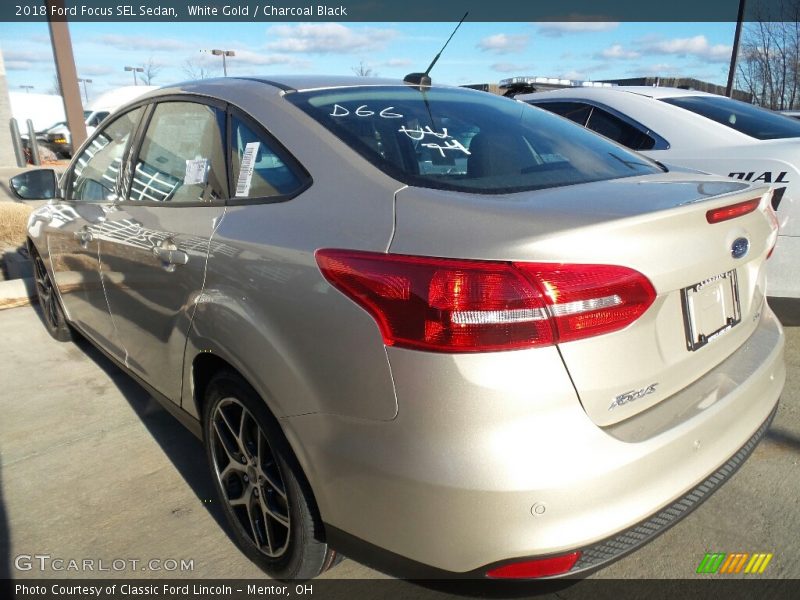 White Gold / Charcoal Black 2018 Ford Focus SEL Sedan
