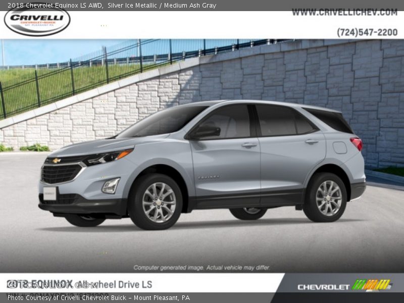 Silver Ice Metallic / Medium Ash Gray 2018 Chevrolet Equinox LS AWD