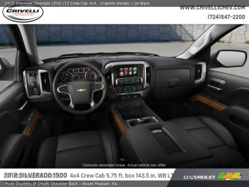 Graphite Metallic / Jet Black 2018 Chevrolet Silverado 1500 LTZ Crew Cab 4x4