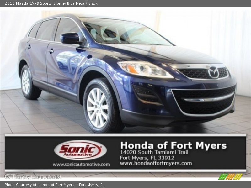 Stormy Blue Mica / Black 2010 Mazda CX-9 Sport