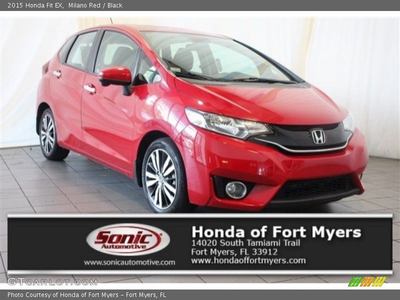 Milano Red / Black 2015 Honda Fit EX