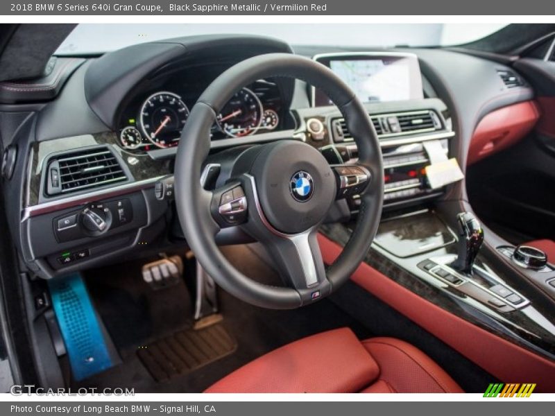 Black Sapphire Metallic / Vermilion Red 2018 BMW 6 Series 640i Gran Coupe