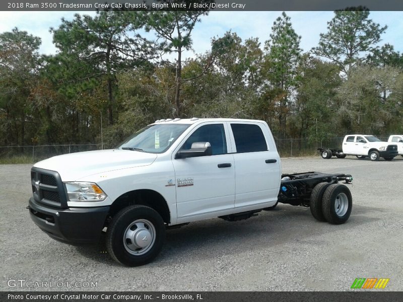 Bright White / Black/Diesel Gray 2018 Ram 3500 Tradesman Crew Cab Chassis