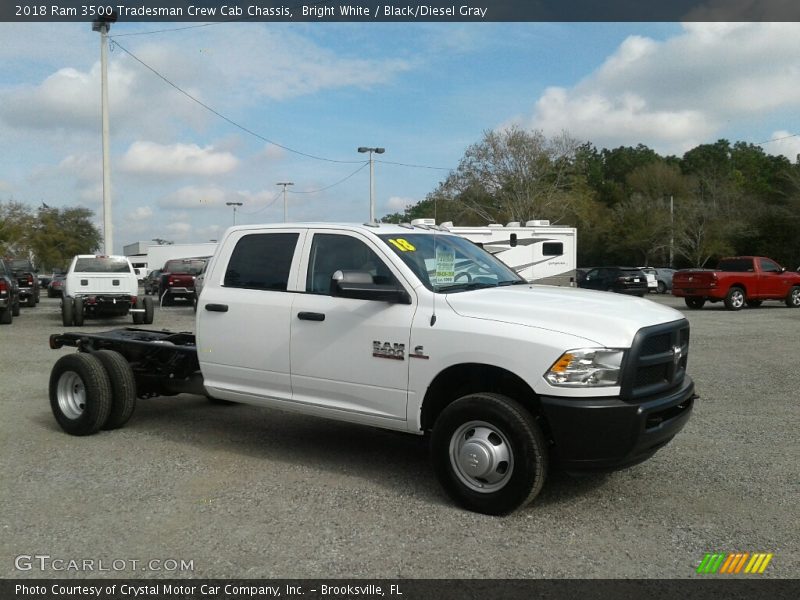 Bright White / Black/Diesel Gray 2018 Ram 3500 Tradesman Crew Cab Chassis