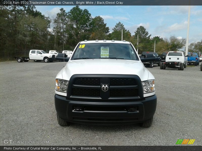 Bright White / Black/Diesel Gray 2018 Ram 3500 Tradesman Crew Cab Chassis