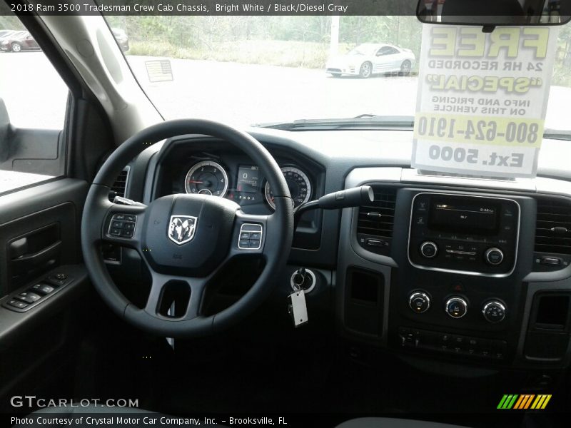 Bright White / Black/Diesel Gray 2018 Ram 3500 Tradesman Crew Cab Chassis