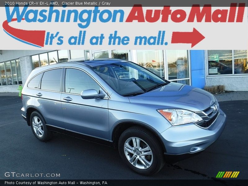Glacier Blue Metallic / Gray 2010 Honda CR-V EX-L AWD