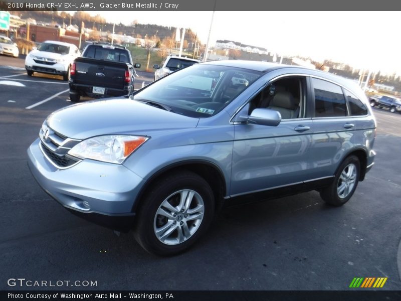 Glacier Blue Metallic / Gray 2010 Honda CR-V EX-L AWD