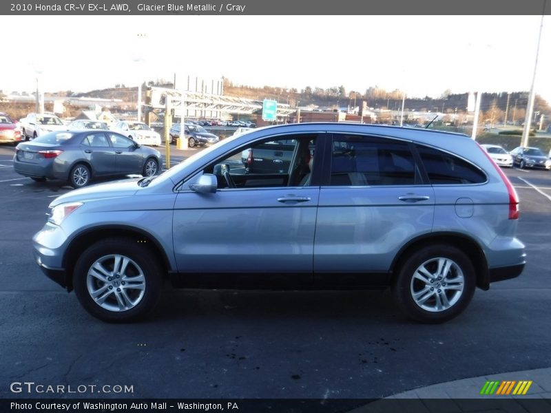 Glacier Blue Metallic / Gray 2010 Honda CR-V EX-L AWD