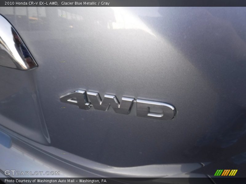 Glacier Blue Metallic / Gray 2010 Honda CR-V EX-L AWD