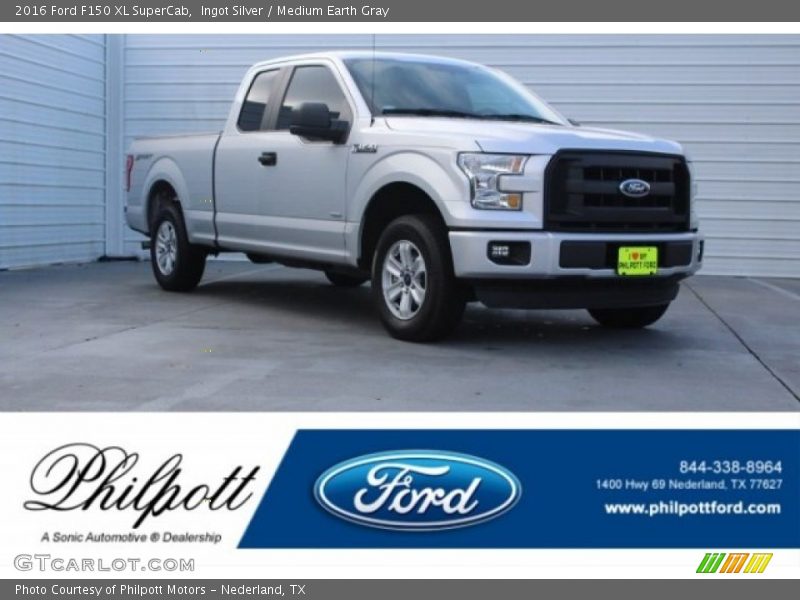 Ingot Silver / Medium Earth Gray 2016 Ford F150 XL SuperCab