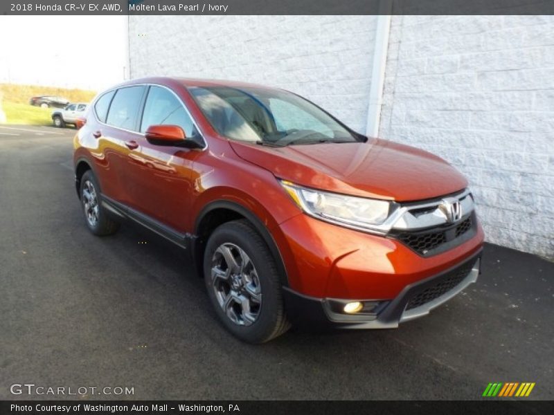 Molten Lava Pearl / Ivory 2018 Honda CR-V EX AWD