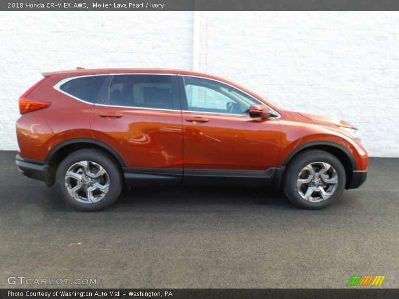 Molten Lava Pearl / Ivory 2018 Honda CR-V EX AWD