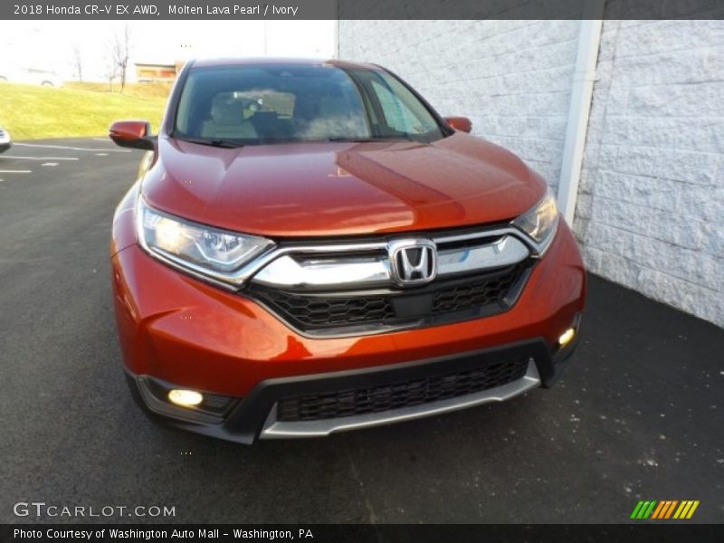 Molten Lava Pearl / Ivory 2018 Honda CR-V EX AWD