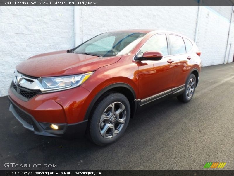 Molten Lava Pearl / Ivory 2018 Honda CR-V EX AWD