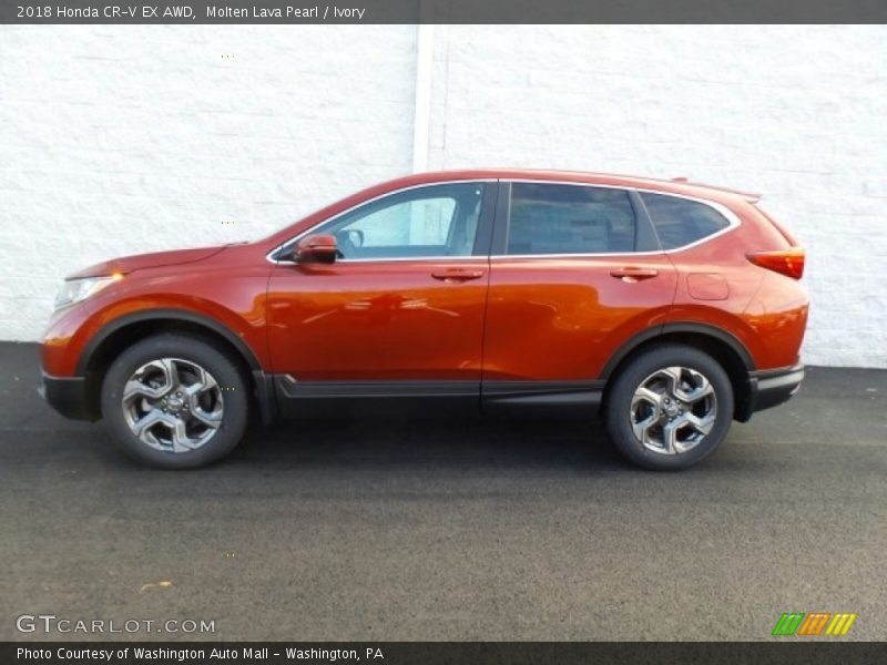 Molten Lava Pearl / Ivory 2018 Honda CR-V EX AWD