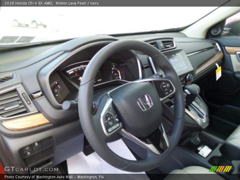 Molten Lava Pearl / Ivory 2018 Honda CR-V EX AWD