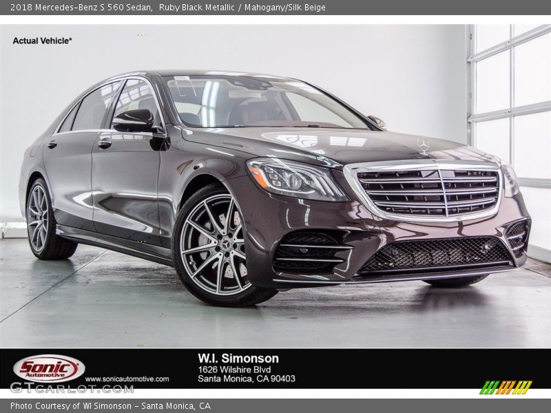 Ruby Black Metallic / Mahogany/Silk Beige 2018 Mercedes-Benz S 560 Sedan