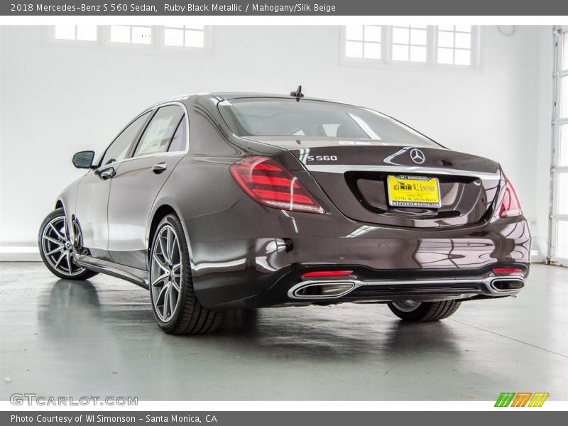 Ruby Black Metallic / Mahogany/Silk Beige 2018 Mercedes-Benz S 560 Sedan