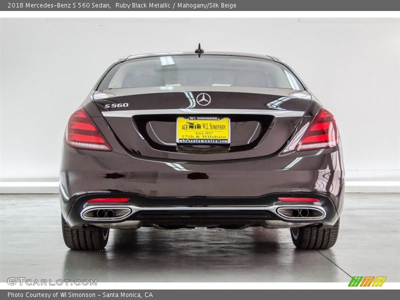 Ruby Black Metallic / Mahogany/Silk Beige 2018 Mercedes-Benz S 560 Sedan