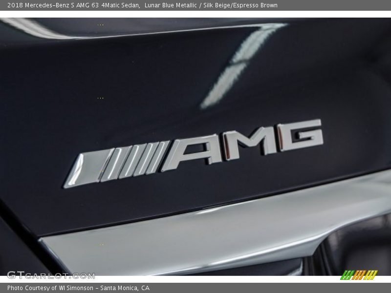 Lunar Blue Metallic / Silk Beige/Espresso Brown 2018 Mercedes-Benz S AMG 63 4Matic Sedan