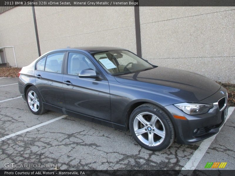 Mineral Grey Metallic / Venetian Beige 2013 BMW 3 Series 328i xDrive Sedan