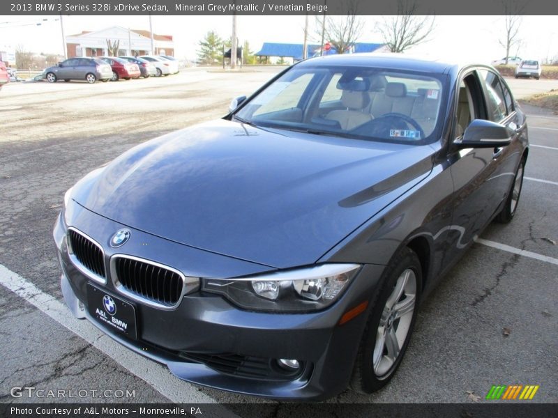 Mineral Grey Metallic / Venetian Beige 2013 BMW 3 Series 328i xDrive Sedan