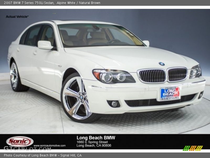Alpine White / Natural Brown 2007 BMW 7 Series 750Li Sedan