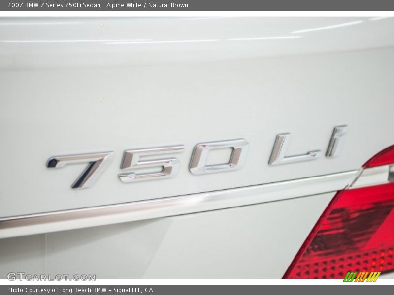 Alpine White / Natural Brown 2007 BMW 7 Series 750Li Sedan