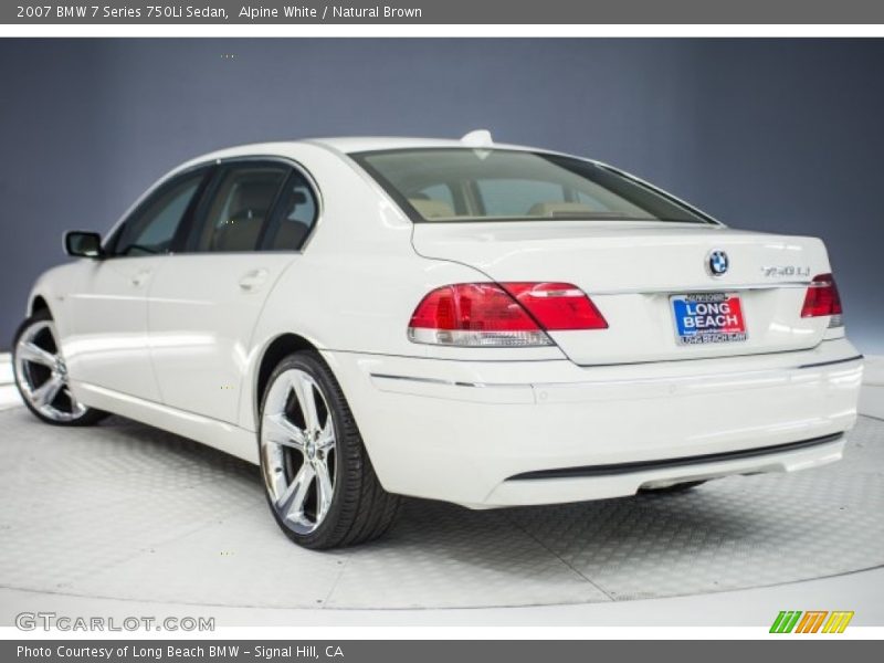 Alpine White / Natural Brown 2007 BMW 7 Series 750Li Sedan
