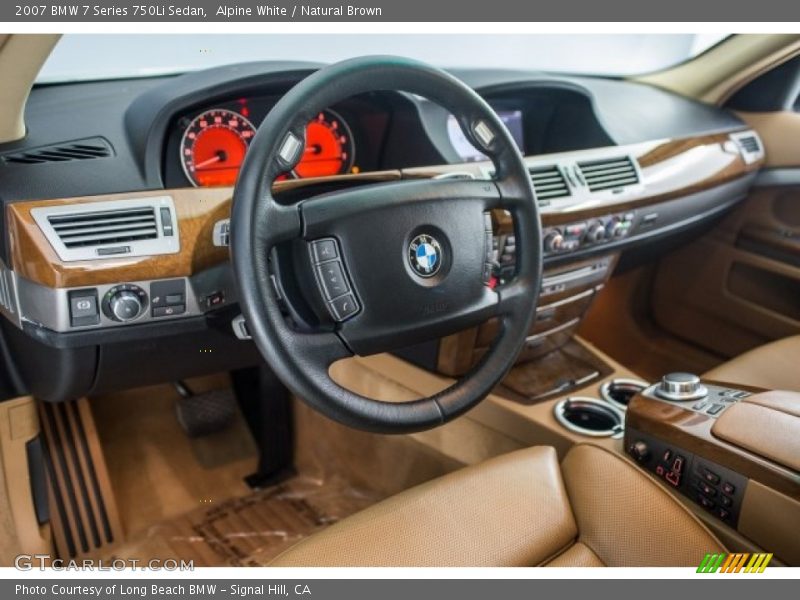 Alpine White / Natural Brown 2007 BMW 7 Series 750Li Sedan