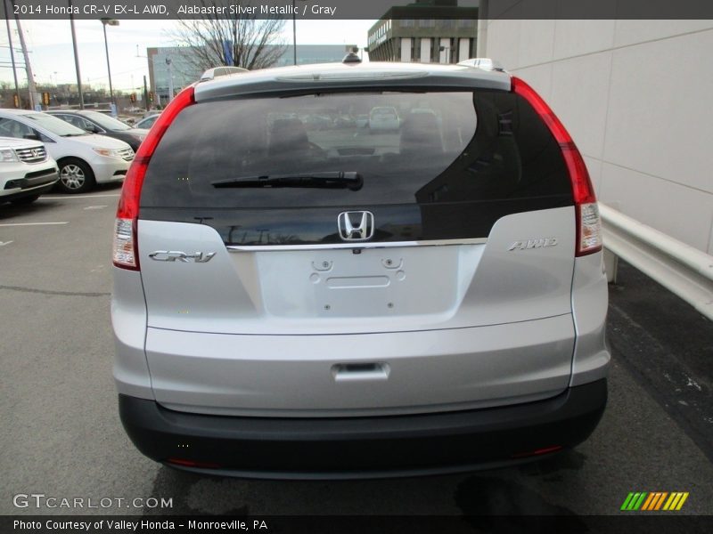 Alabaster Silver Metallic / Gray 2014 Honda CR-V EX-L AWD
