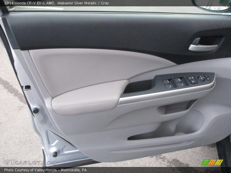 Alabaster Silver Metallic / Gray 2014 Honda CR-V EX-L AWD