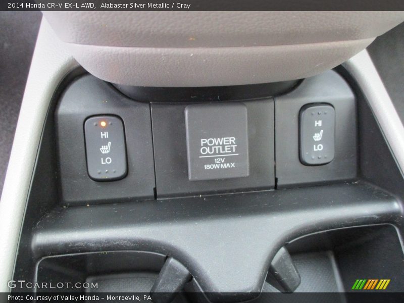 Alabaster Silver Metallic / Gray 2014 Honda CR-V EX-L AWD